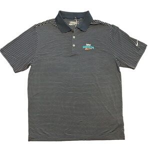 Mens Nike Dri-Fit Blue Striped Golf Polo Shirt Disney Vacation Club Member NWT L